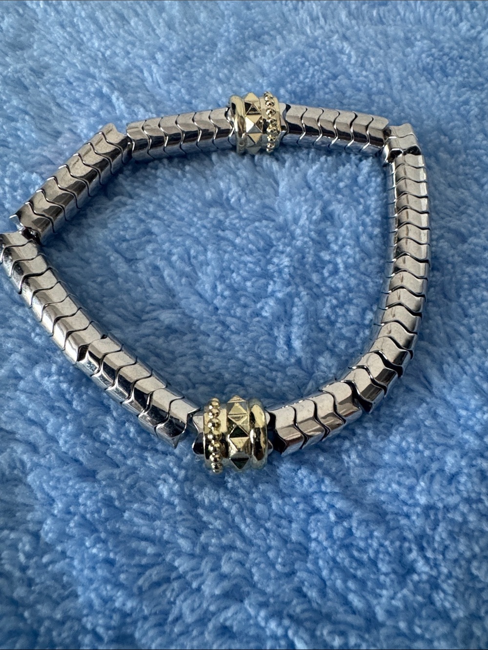 Kendra Scott Silver Stretch Bracelet with Gold Accent Beads